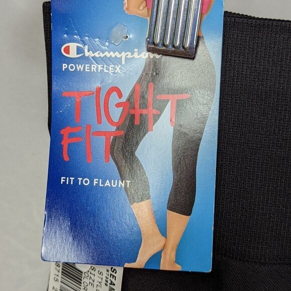 CHAMPION Powerflex Tight Fit High Waist Seamless Capris Black and White Medium - Picture 4 of 14